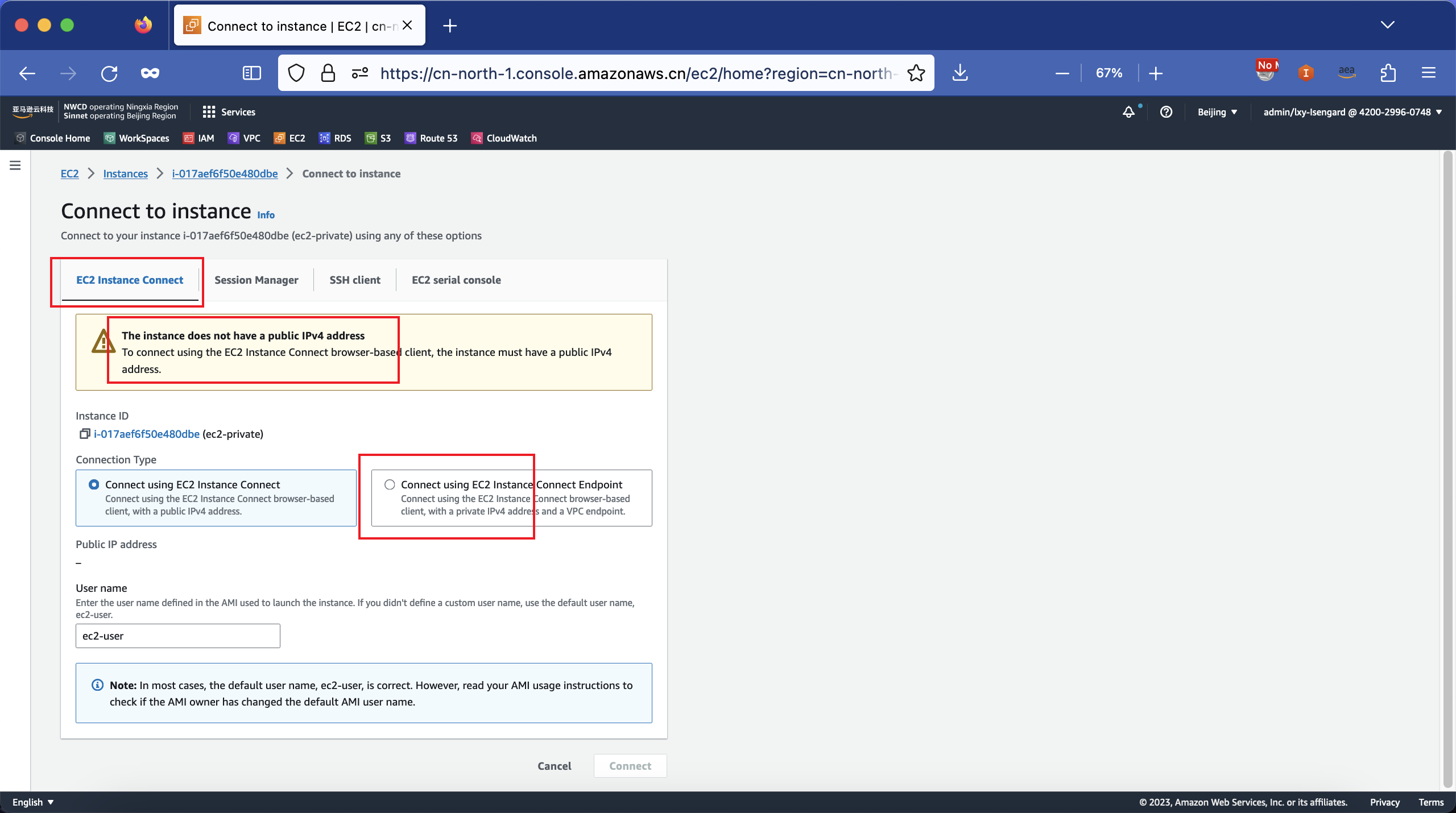 在AWS控制台上使用基于网页界面的EC2 Instance Connect功能连接到EC2的SSH 亚马逊云 第11张